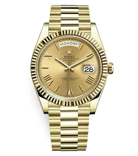 rolex day date 40 gold champaigne